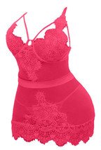 Sexy Lingerie Plus Size Pink Lace Chemise Set Sleepwear  XL 2XL 3XL - £16.13 GBP