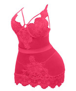 Sexy Lingerie Plus Size Pink Lace Chemise Set Sleepwear  XL 2XL 3XL - £18.92 GBP