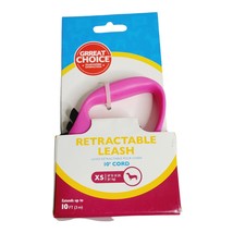 Grreat Choice Pink Retractable Dog Leash 10 ft Cord Size X-Small to 18 lbs - £11.65 GBP