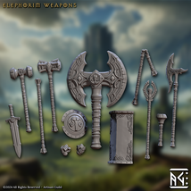 3D Printed Artisan Guild Elepharion Standalone Weapons Set Elephorim Ivory - $10.22+