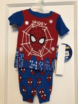 Marvel Spiderman Baby Boys Pj’s 9 Months 2 Piece Short Sleeve Top Pants Bnwt - £11.93 GBP