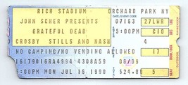 Grateful Dead Csn Concert Ticket Stub Juillet 16 1990 Buffalo New York - $49.65