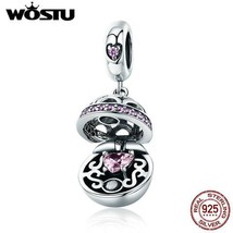 WOSTU 925 Sterling Silver Opening Dangle Ball Heart Charm for Charm Brac... - £14.15 GBP