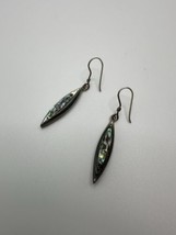 Vintage Sterling Silver Abalone Dangle Earrings 4.7cm - $32.67