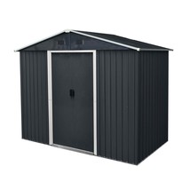 8x4 Outdoor Metal Storage Shed with Sliding Door &amp; Foundation - $306.99