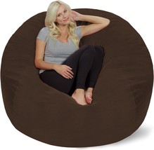 Giant 5&#39; Memory Foam Furniture Bean Bag - Big Sofa With Soft, Brown Pebble. - £234.91 GBP