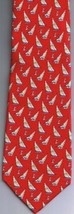 American Living Necktie Handmade Red Sailboats 100% Silk - £13.45 GBP