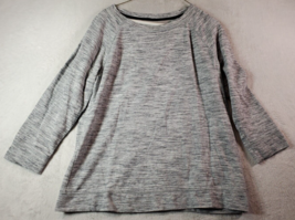 Merona Sweatshirt Womens Size Large Gray Cotton Long Raglan Sleeve Round Neck - £9.20 GBP