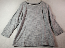 Merona Sweatshirt Womens Size Large Gray Cotton Long Raglan Sleeve Round Neck - £8.24 GBP