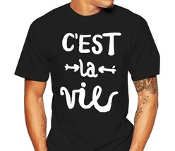 Cest ~La~ Vie Men&#39;s Black Basic T-shirt - £16.08 GBP