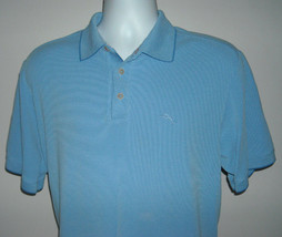 Mens Tommy Bahama Polo Shirt Medium embroidered marlin logo blue - £18.92 GBP