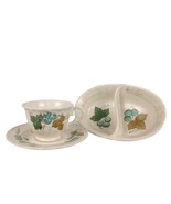 Vtg Metlox Vernonware VINEYARD Divided Jelly Dish Cup &amp; Saucer Set Grape... - $39.36 CAD