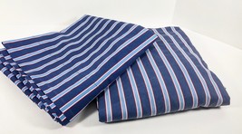 TOMMY HILFIGER Twin Red White Blue Christopher Stripe Sheet Set FITTED FLAT - $16.82
