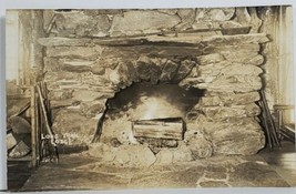 Rppc Fireplace Inside The Long Trail Lodge Rutland Vermont Postcard P9 - $12.95