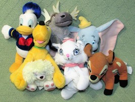 Disney B EAN Bag &amp; Plush Lot Of 7 Dumbo Bambi Donald Duck Pluto Marie Sven + Toys - £12.79 GBP