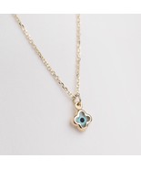 14K Gold Four Leaf Clover Necklace-Evil Eye Necklace-Mother of Pearl Nec... - $4,047.00 MXN