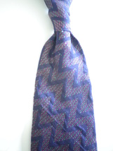 Yates &amp; Co London  purple zig zag tie hand made in England, 9.5cm free shipping - £38.83 GBP