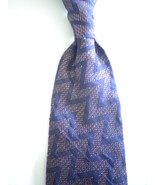 Yates &amp; Co London  purple zig zag tie hand made in England, 9.5cm free s... - $21.00