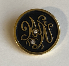 Weight Watchers 10 year two jewels gold tone lapel pin brooch 1&quot; - Vintage - $138.01 MXN