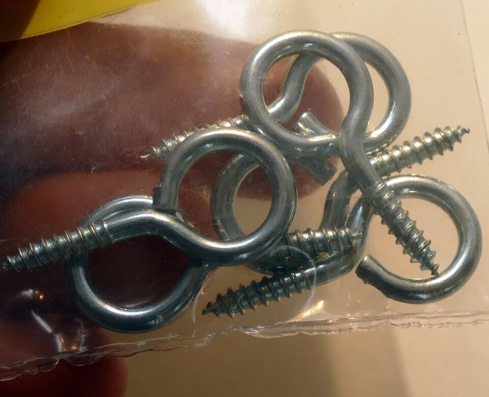 Orchard Hardware Small Eye Screw Eyes 1-3/16&quot; Zinc Plated Steel 6 pack - $6.79