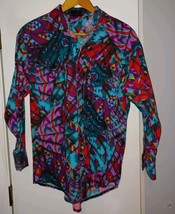 VTG 90s Rough Rider By Circle T Western Aztec Button Down Shirt Men&#39;s XL... - $45.00