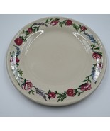 MINT Henn Pottery Rose Floral Border 9-Inch Plates USA Cream RARE - $37.99