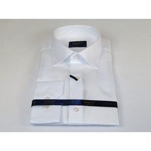 Men 100% Fancy Cotton Shirt Manschett Quesste Turkey Slim Fit 6041-03 White image 3