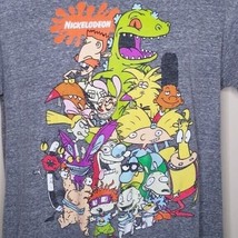 Nickelodeon Cartoon Characters T Shirt Size Large Gray Splat Logo Short ... - £7.83 GBP