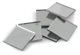 24 Real Glass Square Tiles 3/4&quot; x 3/4&quot; squared Shape MIRRORS disco ball .75 inch - £15.16 GBP