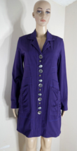 Neon Buddha  Purple Lightweight Long Blazer Jacket Artsy Buttons Womens  Small - £39.32 GBP