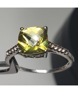 VTG Signed STS 925 Peridot Square Stone Ring Size 8.75 - $146.27