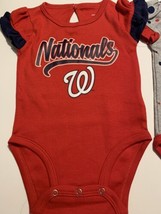 Official MLB Washington Nationals Baby Bodysuits Creeper Set Of 2, 0/3 M Newborn - £10.92 GBP