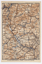 1911 Antique Map Of Vicinity Of Saarbrücken Trier Saarland / Germany - £15.08 GBP