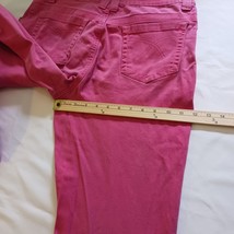 Metro Style Stretch High Rise 5-Pocket Women's Denim Pink Jeans Size 14 image 11