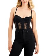 Inc International Concepts Solid Lace Cup Bodysuit, Black XL Ladies Crea... - $456.86 MXN