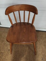Vintage Heavy Wood Dining Kitchen Table Chair Desk Sitting Sturdy 6 Spindle - $838.61 MXN