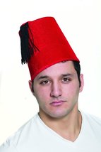 HMS Men&#39;s Fez Hat Velour, Red, One Size - £12.09 GBP