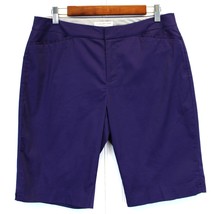 Coldwater Creek Womens 10 Natural Fit Bermuda Walking Shorts Purple Chino  - £15.63 GBP