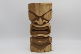Hand Carved Tiki God Statue Hawaiian Unfinished Wooden Art Piece 8.5 inch VTG - £11.82 GBP