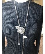 NWT 07 Chanel Runway Crystal Camellia CC Silver Chain Adjustable Belt/Necklace - $3,999.99