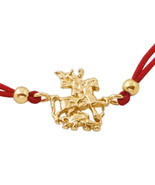 Bracelet chaîne rouge Kabbale en or massif 14 carats Saint Demetrius le... - £118.10 GBP