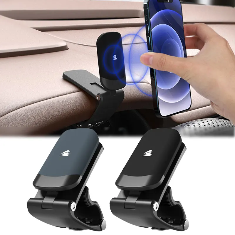Car Magnetic Phone Holder 360°Dashboard Mount Adjustable HUD Mini Silent Auto - £12.06 GBP