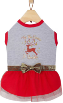 NEW Tis the Season to Sparkle Christmas Reindeer Dog Dress XL w/ tutu &amp; ... - £8.61 GBP