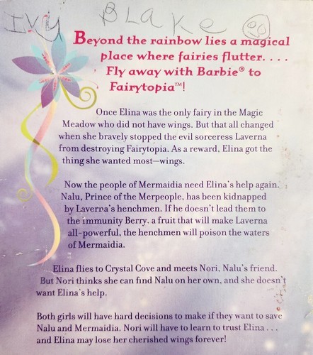 2006 Barbie Fairytopia Mermaidia PB First Edition Printing Junior Novel E86 Item image 4