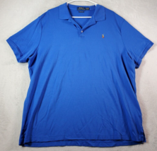 Polo Ralph Lauren Polo Shirt Men 2XL Blue 100% Cotton Short Sleeve Logo Collared - £14.70 GBP