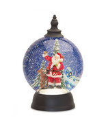 LED Snow Globe Ball with Santa and Deer Figure 9.25&quot;D - $110.94 CAD