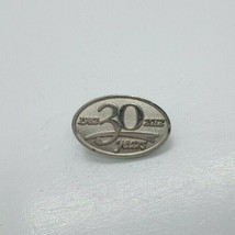 Vintage 1982-2012 30 Years Service Silver .5&quot; x .75&quot; Lapel Hat Pin - $5.45