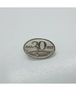 Vintage 1982-2012 30 Years Service Silver .5&quot; x .75&quot; Lapel Hat Pin - $5.45