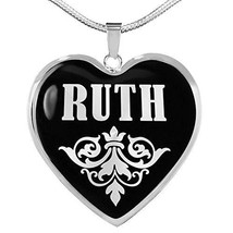 Ruth v01s - Heart Pendant Luxury Necklace Personalized Name Gifts - £32.08 GBP