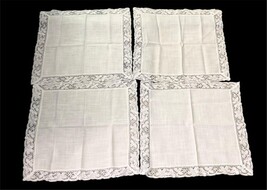 Vintage Linen Tablecloth & Napkin Lot Mixed Styles Embroidered Crochet Monogramm image 5